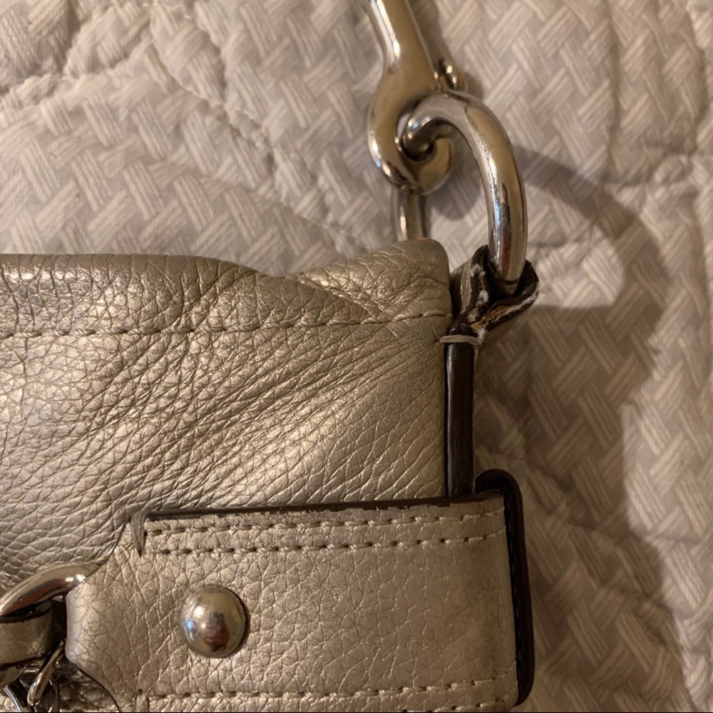 Coach || Metallic Silver Crossbody Chain Bag - Picture 8 of 9
